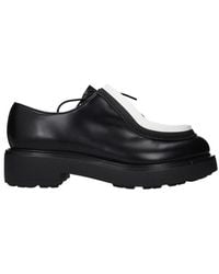 Prada - Schwarze Leder-Oxfords Und Derbies - Lyst