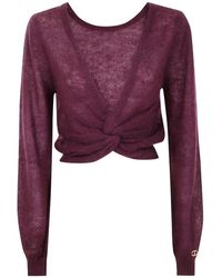 Twinset - Burgundy Twist-Front Sweater - Lyst