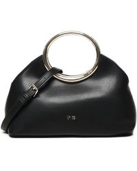 V73 - Schwarze clutch tasche mit kreisgriff - Lyst