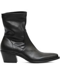 Strategia - Schoenen ,Zwart ,Zwarte Leren Enkellaarzen Elegant Ontwerp - Lyst