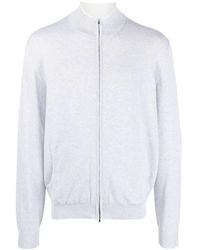 Eleventy - Casual Grijs Katoen Volledige Rits Sweater - Lyst