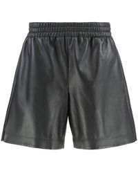 Gucci - Korte Broeken ,Zwart ,Leer Bonded Leather Jersey Shorts - Lyst