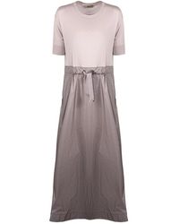 Herno - Jurk Van Glam Knit Effect En Techno Taffeta - Lyst