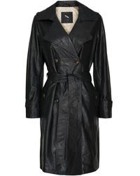Btfcph - Jassen ,Zwart ,Leer Leren Trenchcoat - Lyst