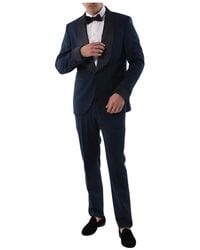 Paoloni - Kostuums ,Blauw ,Wol Single Breasted Suits - Lyst