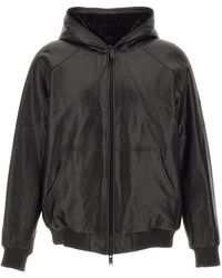 Moose Knuckles - Jassen ,Zwart ,Leer Neo Leren Hood Jacket - Lyst