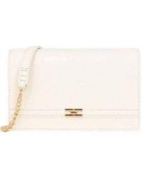 Elisabetta Franchi - Schwarze schultertasche mit logoverschluss - Lyst