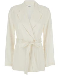 P.A.R.O.S.H. - P.A.R.O..H. ,Jassen ,Wit ,Leer Double-Breasted Jacket - Lyst