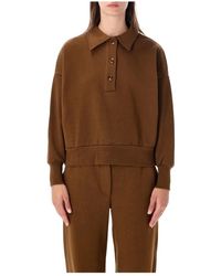 Sessun - Hoodies & Sweatvesten ,Bruin ,Katoen Blove Fleece - Lyst