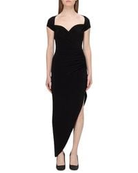 Norma Kamali - Elegantes Schwarzes Midi-Kleid - Lyst