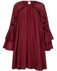 Copenhagen Muse - Rotes Norma Kleid Mit Rüschen - Lyst