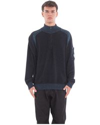 C.P. Company - Fleece Knit Half Zip Lens Sweater - Lyst