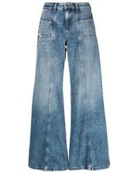DIESEL - Denim wide leg jeans indigo baumwolle - Lyst