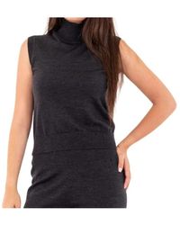 Alpha Studio - Tops ,Grijs ,Mezzo Collo Timeless Smanicato - Lyst
