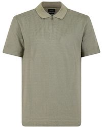 BOSS - Tops ,Groen ,Katoen Polo Shirt Met Rits - Lyst