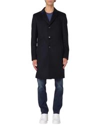 HUGO - Stilvoller Blauer Einreihiger Mantel - Lyst