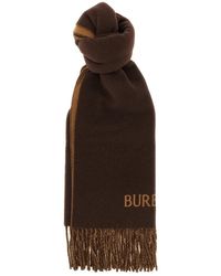 Burberry - Accessoires ,Bruin ,Kasjmier Knight Reversible Geborstelde Kasjmier Sjaal - Lyst