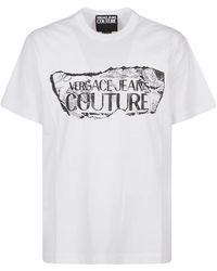 Versace - Weißes magazin logo t-shirt - Lyst