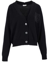 Peserico - Truien & Vesten ,Blauw ,Gebreide Vest - Lyst
