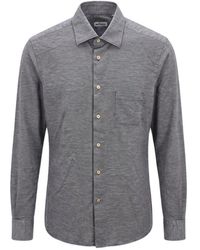 Kiton - Overhemden ,Grijs ,Katoen Nerano Overhemd - Lyst