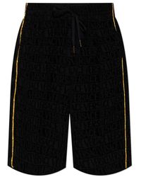 Versace - Korte Broeken ,Zwart ,Logo Shorts - Lyst