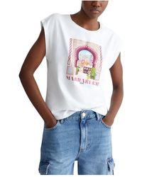 Liu Jo - Marrakech print t-shirt mit strass - Lyst