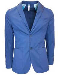 0-105 - Blaue jacke mit tasche - Lyst