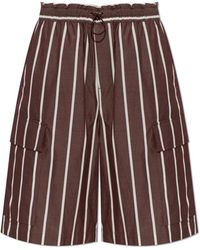 Rag & Bone - Korte Broeken ,Bruin ,Katoen Victoria Striped Shorts - Lyst