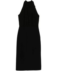 Max Mara - Getailleerde Midi Jurk Met Halternek - Lyst