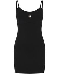 Philipp Plein - Cotton Rib Short Tank Dress Crystal Hexagon - Lyst