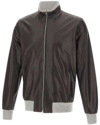 Barba Napoli - Jassen ,Bruin ,Leer Fox Jacket - Lyst