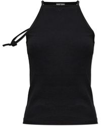 Courreges - Tops ,Zwart ,Katoen Sleeveless Top - Lyst