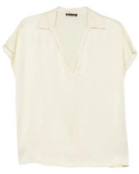Liu Jo - V-Hals Blouse Met Korte Mouwen - Lyst