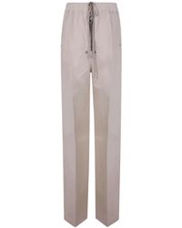 Rick Owens - Broeken ,Grijs ,Katoen Wijde Pijpen Broek - Lyst