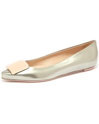 Tod's - Schoenen ,Grijs ,Leer Ballerina Schoen Met Glanzend Effect Gemaakt - Lyst
