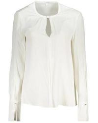 Patrizia Pepe - Overhemden ,Wit ,Viscose Crêpe Blouse - Lyst