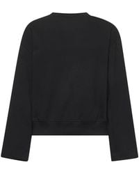 Dries Van Noten - Zwarte Oversized Katoenen Sweater Met Drukknoopsluiting - Lyst