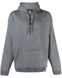 DSquared² - Hoodies & Sweatvesten ,Grijs ,Katoen Logo Print Hoodie - Lyst