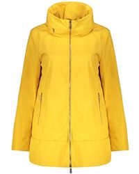 Moorer - Jassen ,Geel ,Polyester Waterdichte Techno Fabric Jas Met Capuchon - Lyst
