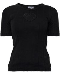 Ganni - Top Met Patch - Lyst