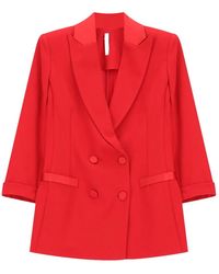 Imperial - Jassen ,Rood ,Leer Giacca Doppiopetto - Lyst