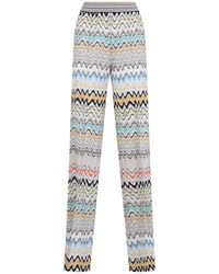 Missoni - Wide Zigzag Viscose And Cotton Trousers - Lyst