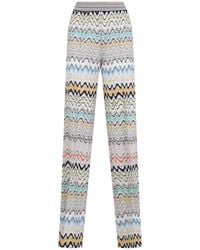 Missoni - Wide Zigzag Viscose And Cotton Trousers - Lyst