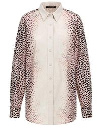 Roberto Cavalli - Haifischdruck Elfenbein Shirt Damen - Lyst