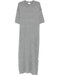 KHAITE - Kleedjes ,Grijs ,Wol Grijze Wol Midi Jurk - Lyst