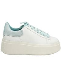 Ash - Schoenen ,Wit ,Leer Witte Leren Sneaker Met Dubbel Platform - Lyst