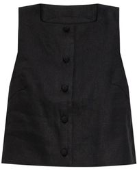 Posse - Jassen ,Zwart ,Leer Rio Linen Vest - Lyst