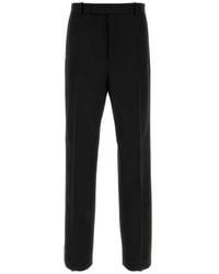 Jil Sander - Broeken ,Zwart ,Wol Wollen Gabardine Broek - Lyst