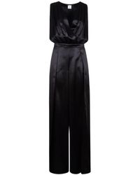 Eleventy - Jumpsuits & Playsuits ,Zwart ,Satijn Tuta Intera Jumpsuit - Lyst