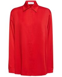Michael Kors - Overhemden ,Rood ,Charmeuse Boyfriend Blouse - Lyst